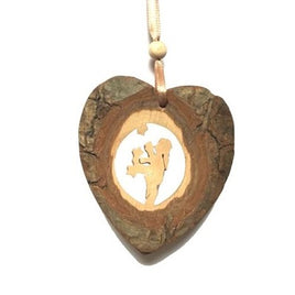 Bark Heart-Shape With Girl Catching Stars Hanging