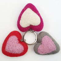 Felt Heart Keyrings