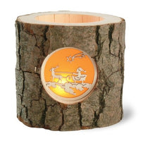 Bark Tealight Holder With 3 Insert Scenes (Christmas)