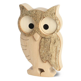 Wooden Snowy Owl - Large
