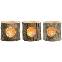 Bark Tealight Holder With 3 Insert Scenes (Christmas)