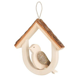 Wooden Bird House With Bird