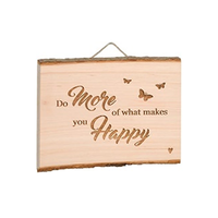 'Happy' Wooden Plaque