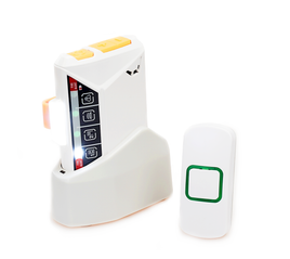 Vibrating Pager Alert & Bellpush (New version with rechargeable battery, charging base and new features)