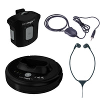 Sonumaxx 2.4 Digital Headset/Neckloop System showing the transmitter, pocket receiver, stethoscope receiver and neckloop