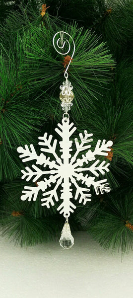 Silver Hanging 2D Snowflake