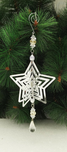 Silver Hanging 3D Star