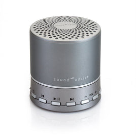 Sound Oasis Bluetooth Sleep Sound Therapy System (BST-100) angled side view showing audio control buttons